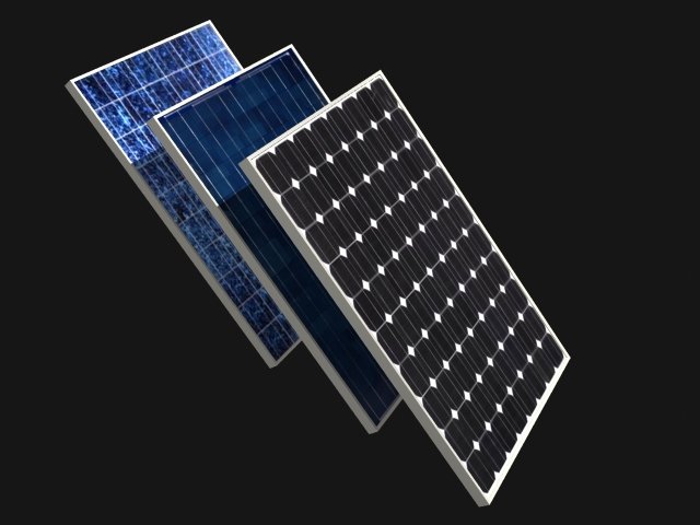 solar panel - 3 types 3D 模型 .c4d .max .obj .3ds .fbx .stl .blend 
