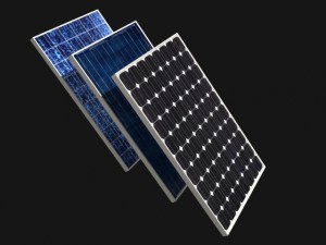 solar panel - 3 types Model 3D