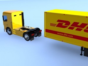 semi trailer truck Modello 3D