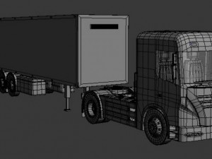 semi trailer truck Modello 3D