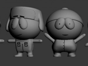 south park characters 3D 모델