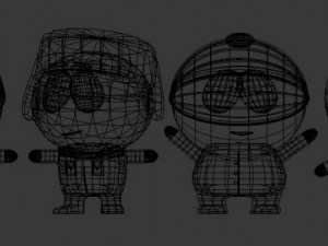 south park characters 3D 모델