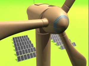 green energy solar wind power Model 3D