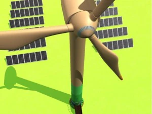 green energy solar wind power 3D Model