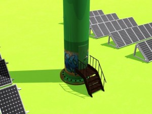 green energy solar wind power Model 3D