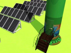 green energy solar wind power 3D Model