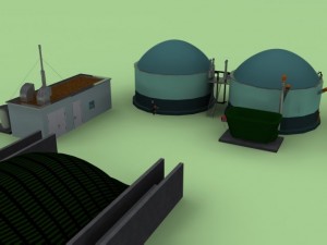 biogas plant Model 3D