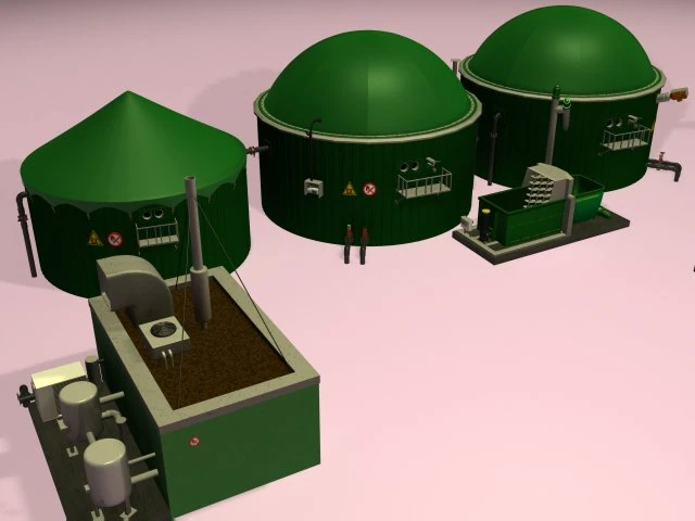 biogas plant 2 3D Model .c4d .max .obj .3ds .fbx .stl .blend 