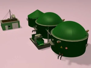 biogas plant 2 3D Model