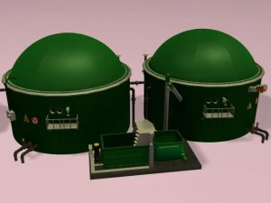 biogas plant 2 3D Model