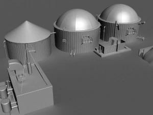 biogas plant 2 3D Model
