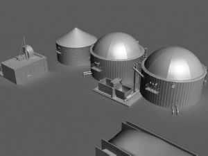 biogas plant 2 3D Model