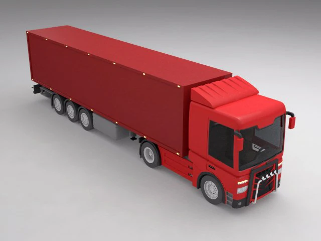 red truck 3D Model .c4d .max .obj .3ds .fbx .stl .blend 