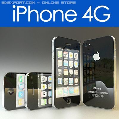 iphone 4g 3D 模型 .c4d .max .obj .3ds .fbx .stl .blend 