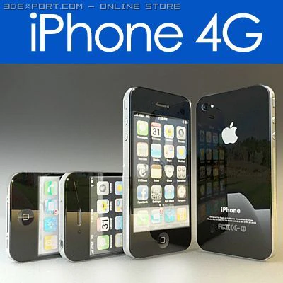 iphone 4g 3D Model .c4d .max .obj .3ds .fbx .stl .blend 