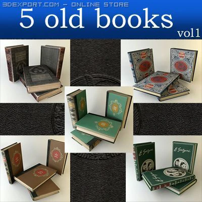 old book collection 1 3D Model .c4d .max .obj .3ds .fbx .stl .blend 
