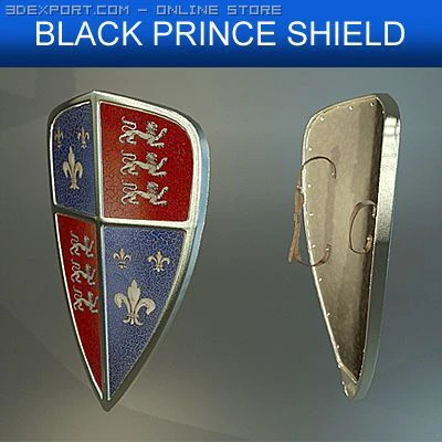 black prince shield 3D Model .c4d .max .obj .3ds .fbx .stl .blend 