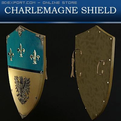 charlemagne medieval shield 3D Model .c4d .max .obj .3ds .fbx .stl .blend 