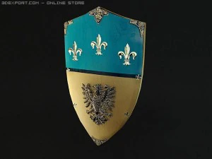 charlemagne medieval shield 3D Model