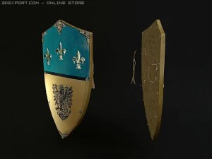 charlemagne medieval shield 3D Model
