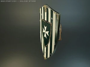 hospitaler medieval shield 3D Model