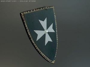 hospitaler medieval shield 3D मॉडल