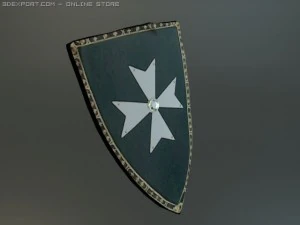 hospitaler medieval shield 3D Model