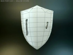 hospitaler medieval shield 3D Model