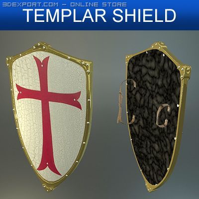 templar medieval shield Modelo 3D .c4d .max .obj .3ds .fbx .stl .blend 
