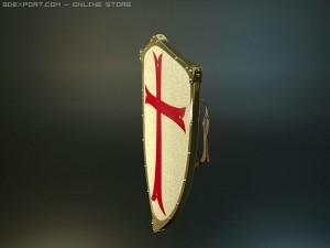 templar medieval shield Modelo 3D