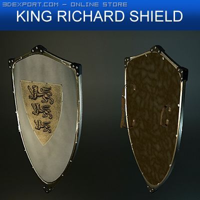 king richard medieval shield 3D Modell .c4d .max .obj .3ds .fbx .stl .blend