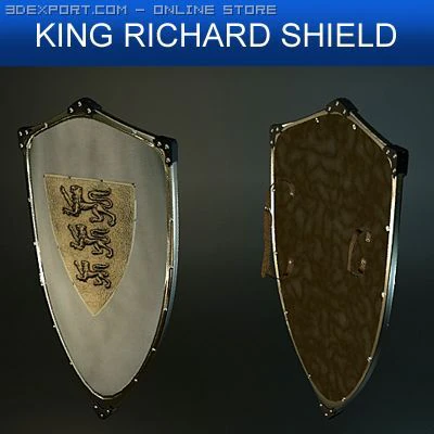 king richard medieval shield 3D Model .c4d .max .obj .3ds .fbx .stl .blend 