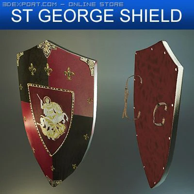 st jeorge medieval shield 3D Model .c4d .max .obj .3ds .fbx .stl .blend 