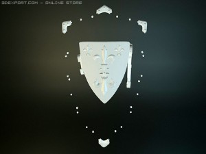 charlemagne polished shield 3D Model
