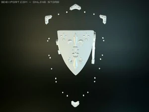 charlemagne polished shield 3D Model