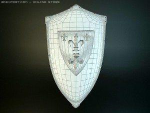charlemagne polished shield 3D Model