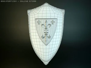 charlemagne polished shield 3D Model