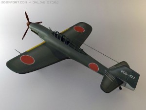 aichi japanese plane 3D-Modell