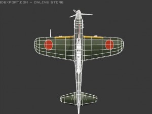 aichi japanese plane 3D-Modell