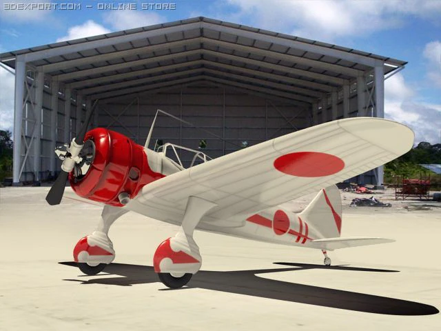 ki 27 japanese wwii plane 3D Model .c4d .max .obj .3ds .fbx .stl .blend 