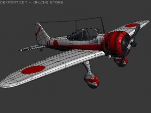 ki 27 japanese wwii plane 3D Model