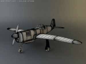 bell xp 77 wwii plane 3D Модель