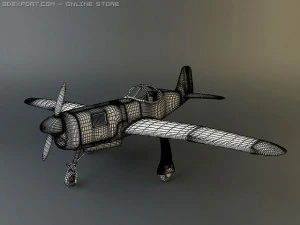 bell xp 77 wwii plane 3D Model