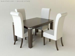 dining table and chairs 3D Model
