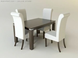 yemek masası ve sandalyeler 3D Model