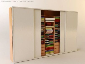 wardrobe with clothing 3D Model