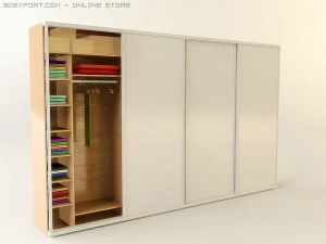 wardrobe with clothing 3D Model