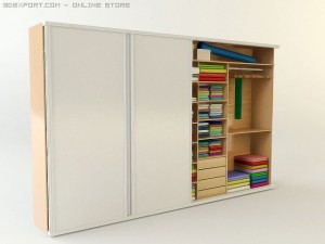wardrobe with clothing Modelo 3D