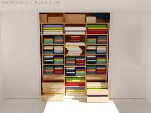 wardrobe with clothing 3D Model