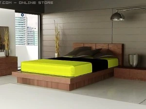 escena del dormitorio contempor&aacute;neo Modelo 3D
